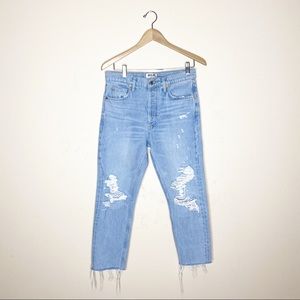 Agolde 90’s Light Wash High Rise Distressed Jean